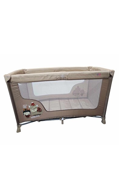 BabyCara سرير سفر محمول للأطفال وحظيرة لعب - قابل للطي بسرعة مع حقيبة حمل 120 × 60 سم كاكي