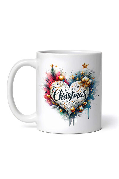 OEM Cană albă personalizată, Marry Christmas Mara Heart, INOVATIX®. 330ml
