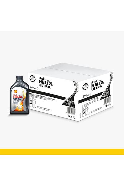 SHELL Helix Ultra - 5W-40 Fully Synthetic Motor Oil (6 x 1 Liter Pack)