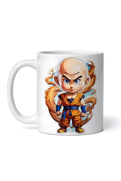 OEM Cană albă personalizată, personajul Krilin Dragon Ball, INOVATIX®. 330ml
