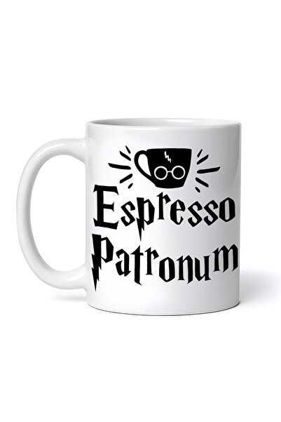 OEM Cană albă personalizată, Espresso Patronum Harry Potter, INOVATIX®. 330ml