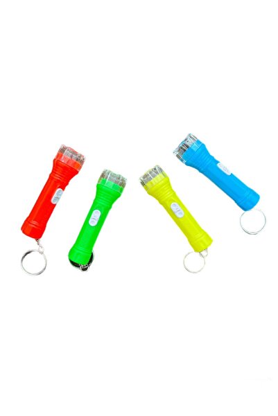 alpmodel Anahtarlıklı Renkli Işıklı El Feneri Deney Feneri 9 Cm 1 Adet