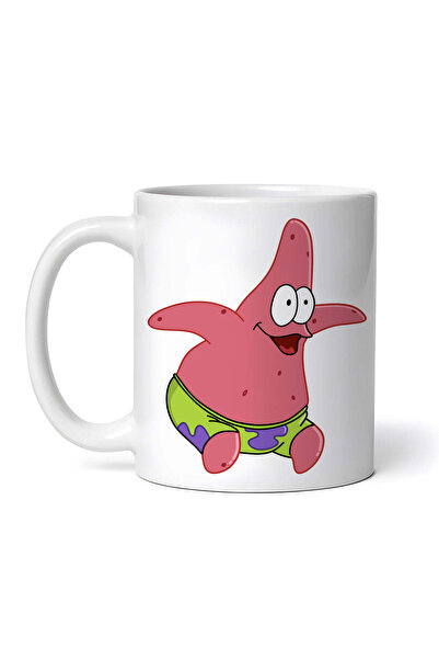 OEM Εξατομικευμένη λευκή κούπα, Patrick Star happy Meme, INOVATIX®. 330ml