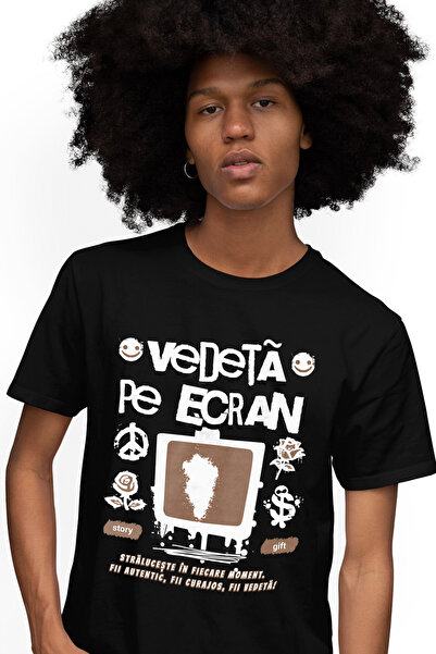 StoryGift Romania Tricou Barbati Vedeta Pe Ecran, Lumea Digitalizata, Televiz...