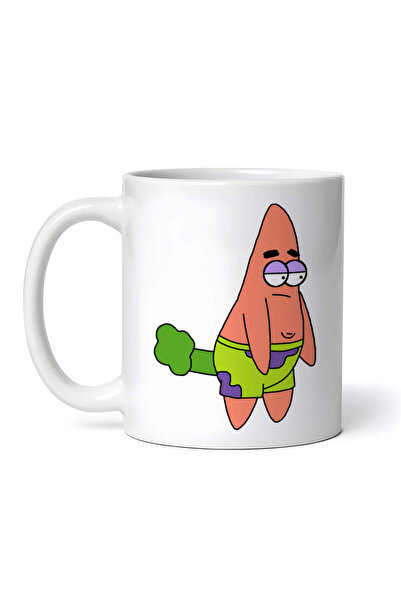 OEM Cană albă personalizată, Patrick Star Meme trist, INOVATIX®. 330ml