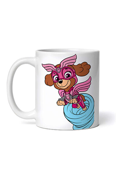 OEM Cană albă personalizată, Patrula Cățelușilor Skye zburând fericită, INOVATIX®. 330ml