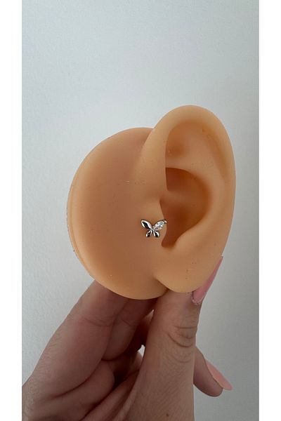 alysa jewelry Surgical Steel Butterfly Stone Shiny Piercing, Tragus, Helix, Lobe, Conch