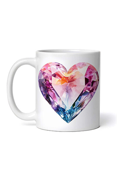 OEM Cană albă personalizată, mâner din cristal Rubin, INOVATIX®. 330 ml