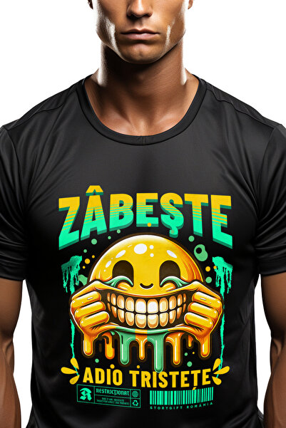 StoryGift Romania Tricou Barbati Zâmbeste. Adio Tristeţe Smiley Face Chinuit ...