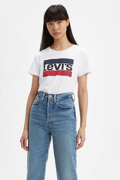 Levi's Tricou alb pentru femei The Perfect Tee Tr Sportswear - 17369-1313