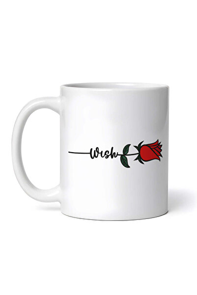 OEM Εξατομικευμένη λευκή κούπα, Red Rose Wish, INOVATIX®. 330ml