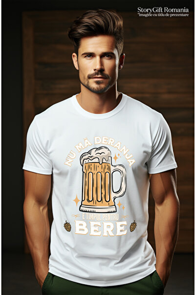StoryGift Romania Men's T-Shirt Don't Disturb Me, It's Time for Beer Relaxing With Print On The Front, 100% Bumbstg