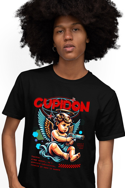 StoryGift Romania Tricou Barbati Inger Cu Pistol Il Asteapta Pe Cupidon, Deza...