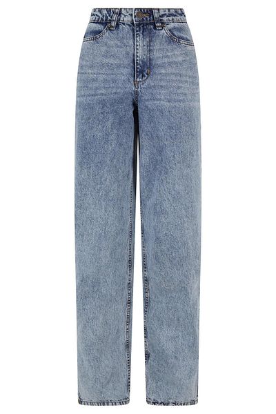 Urban Classics Damen Ladies Wide Leg Slit Denim