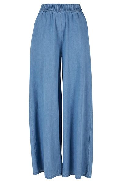 Urban Classics Damen-Hose aus hellem Denim mit weitem Bein