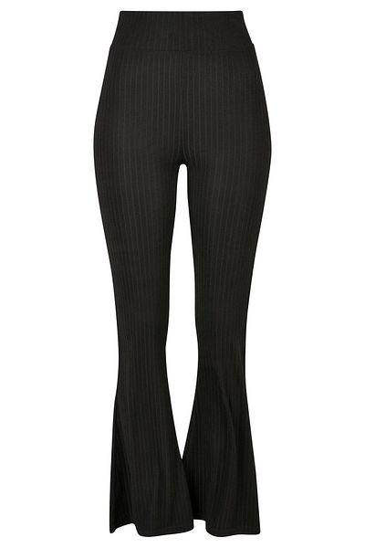 Urban Classics Damen Ladies High Waist Rib Flared Leggings