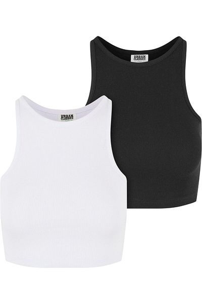 Urban Classics 2er-Pack kurze Bio-Ripp-Tops für Damen