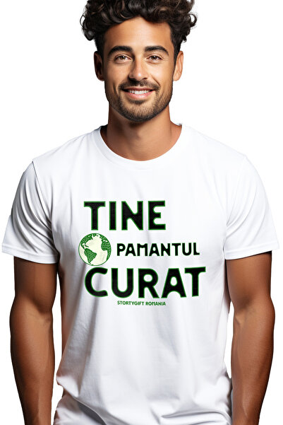 StoryGift Romania Tricou Barbati Tine Pamantul Curat, Poluare, Planeta Noastr...