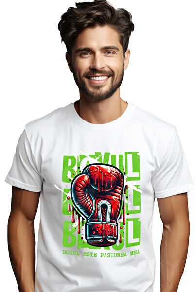 StoryGift Romania Tricou Barbati Manusa De Box Insangerata, Sport De Contact,...