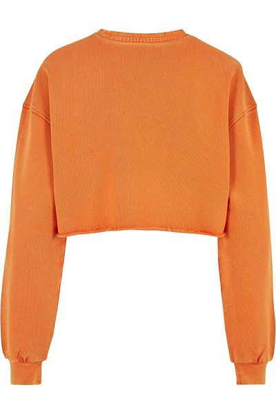 Urban Classics Damen Ladies Cropped Flower Embroidery Terry Crewneck