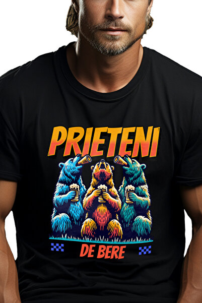 StoryGift Romania Tricou Barbati Trei Ursi Prieteni De Bere, Petrecere, Distr...