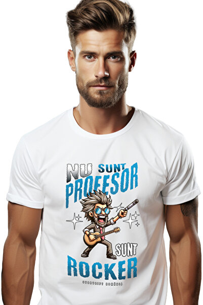 StoryGift Romania Tricou Barbati Nu Sunt Un Profesor, Ci Un Roacker Cool Haio...