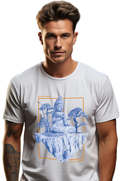 StoryGift Romania Tricou Thomann pentru bărbați Buddha-amogasiddhi, Pe drumul meu spre calm, Artă, Design creativ, C Stg