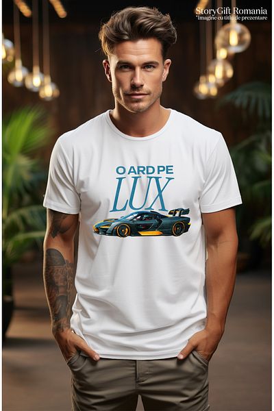 StoryGift Romania Tricou Barbati O Ard Pe Lux Masina De Curse Tunata Viteza Cu Imprimeu Pe Fata, 100% Bumbacstg