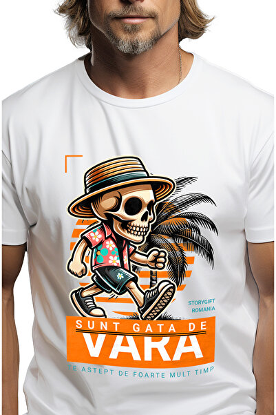 StoryGift Romania Tricou Barbati Schelete Pregatit De Plaja - Sunt Gata De Va...