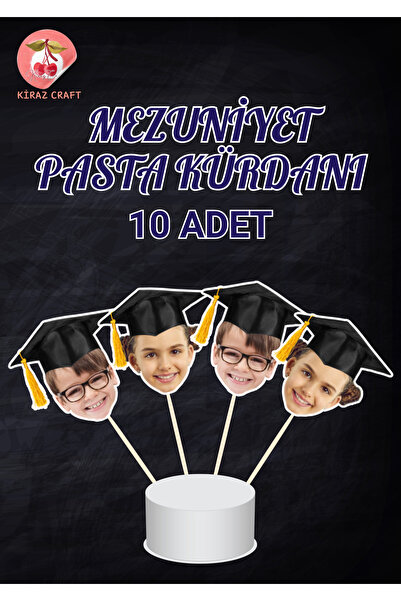 Kiraz Craft 10 Adet Mezuniyet Temalı Cupcake Kürdanı - Pasta Kürdanı- Kişiye ...
