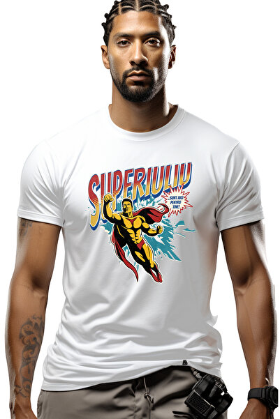 StoryGift Romania Tricou Barbati Super Iuliu, Supererou Sunt Aici Pentru Tine...
