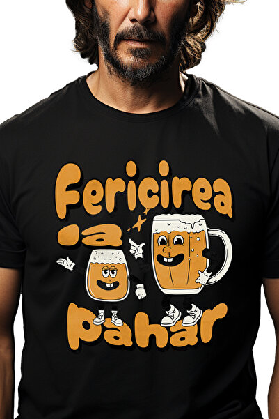 StoryGift Romania Tricou Barbati Fericirea La Pahar Bere Alcool Petrecere Cu ...