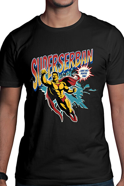 StoryGift Romania Tricou Barbati Super Serban, Supererou Sunt Aici Pentru Tin...