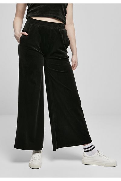 Urban Classics Damen Ladies High Waist Straight Velvet Sweatpants