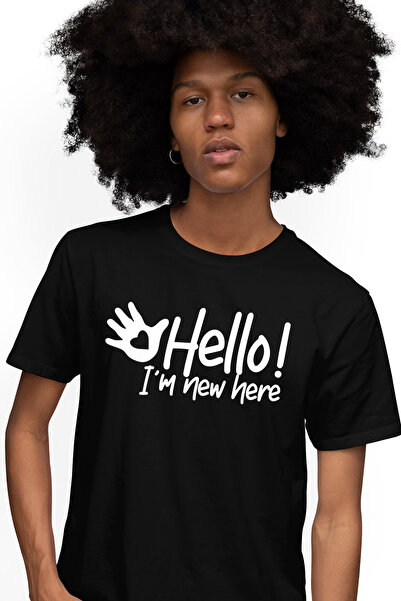 StoryGift Romania Tricou Barbati Cu Mesajul In Engleza "hello! I'm New Here" ...