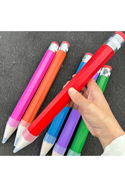 Livava قلم رصاص عملاق بطول 33 سم - قلم رصاص ملون كبير الحجم مع ممحاة