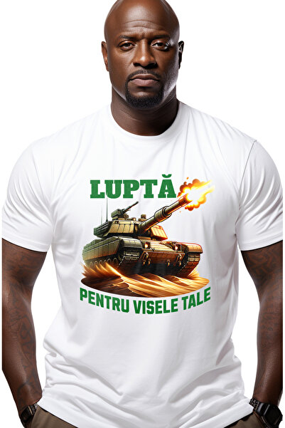 StoryGift Romania Tricou Barbati Lupta Pentru Visele Tale Tanc Cu Flacari Mes...
