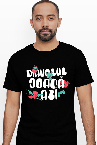 StoryGift Romania Tricou Barbati Diavolul Joacs Azi Iubitorii De Jocuri Video...