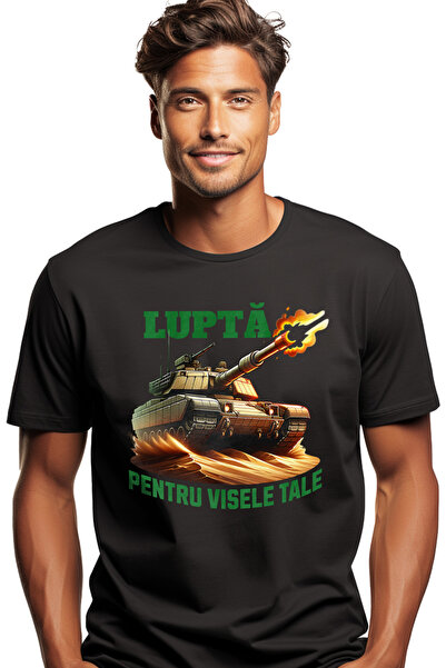 StoryGift Romania Tricou Barbati Lupta Pentru Visele Tale Tanc Cu Flacari Mes...