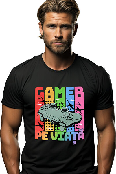 StoryGift Romania Tricou Barbati Gamer Pe Viata Maneta Joc Video Iubitorii De...