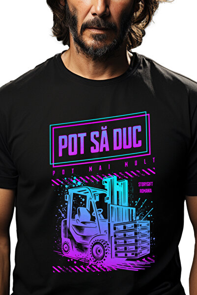 StoryGift Romania Tricou Barbati Mesaj Motivational Pot Sa Duc Mai Mult Masin...