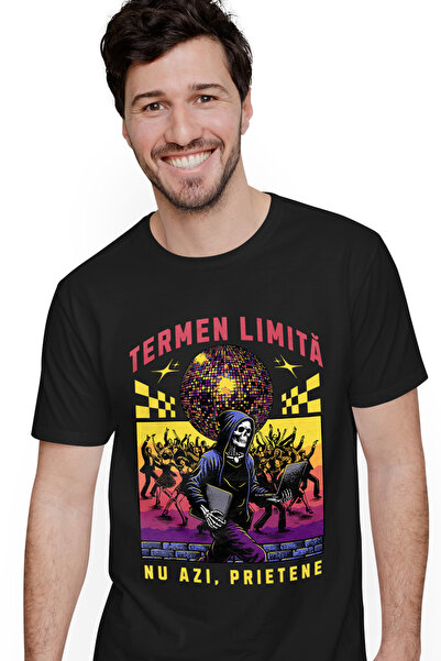 StoryGift Romania Tricou Barbati Moartea Pe Laptop In Discoteca Termen Limită...