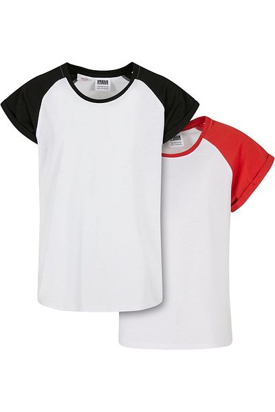 Urban Classics Damen Girls Contrast Raglan Tee 2-pack
