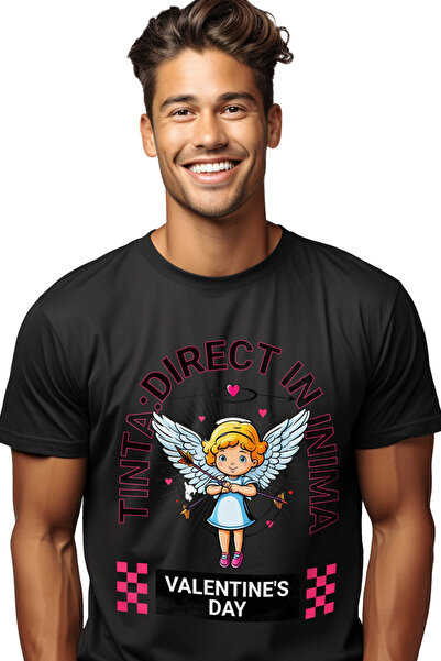 StoryGift Romania Tricou Barbati Ingerul Iubirii Sageti Tinta In Inima Cu Imp...