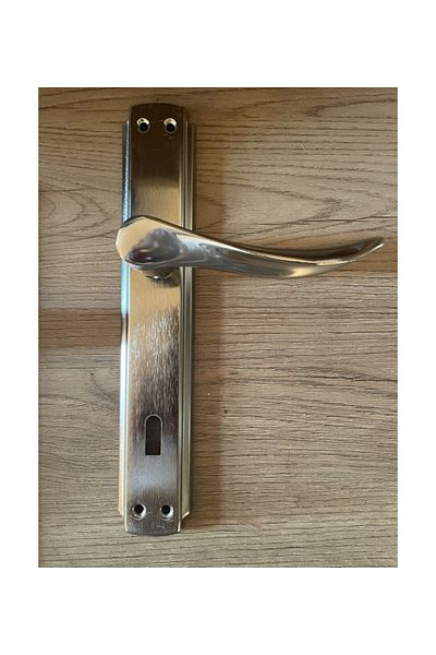 KAİZEN Leaf Nickel Satin Door Handle - Room Design