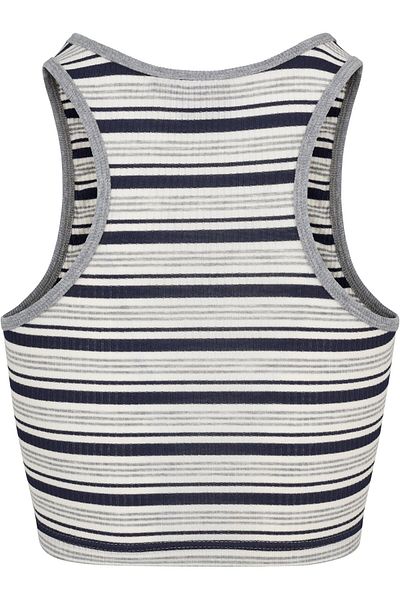 Urban Classics Damen Ladies Rib Stripe Cropped Top