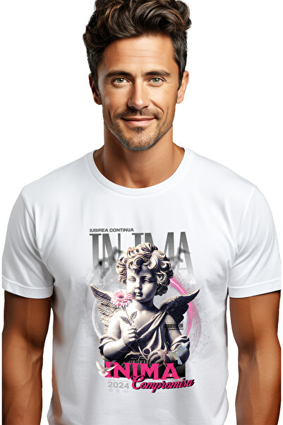 StoryGift Romania Tricou Barbati Iubirea Continua - Inger Cu Inima Compromisa...