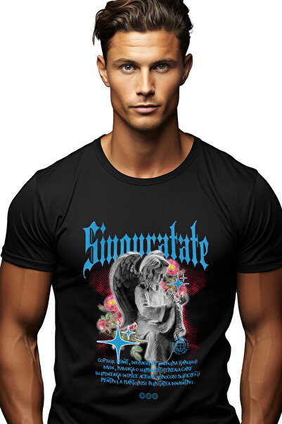 StoryGift Romania Tricou Barbati Ingerul Singuratic - Copilul Sfant Cu Imprim...