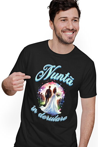 StoryGift Romania Tricou Barbati Nunta În Derulare, Casatorie, Familie, Drago...