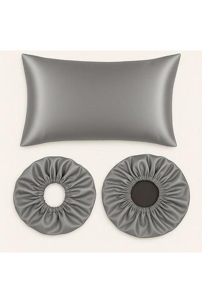 DUSK Silk Satin 50X70 cm 1 Pc Pillowcase + Double Sided Hair Cap + Hair Cap